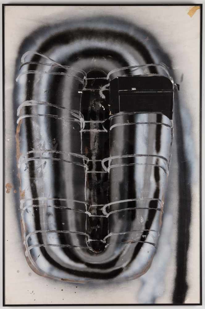 Michael Luchs_Silver Glow II, 1975, spray paint on pape